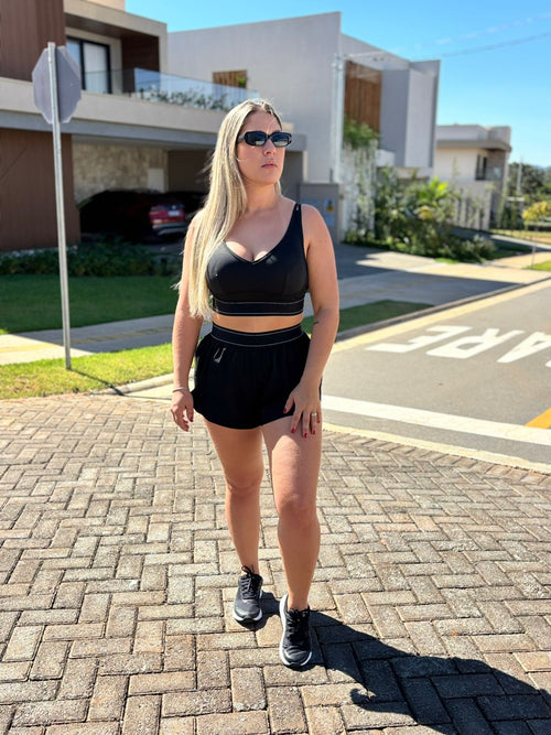 Conjunto short e cropped